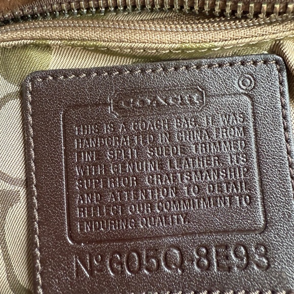 COACH Chocolate Brown Suede bag- Excellent condition.( see photos)   9 x 13 - Picture 5 of 5